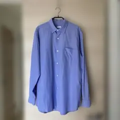 希少 美品 17ss ハケメ生地 コモリ バンドカラーシャツ　サックスブルー 希少 美品 17ss ハケメ生地 コモリ バンドカラーシャツ サックス