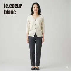 le.coeur blanc レース付きカーディガン　アイボリー　M ベージュのサムネイル