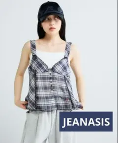 JEANASIS キャミソール ラインレーストリムチェックキャミのサムネイル