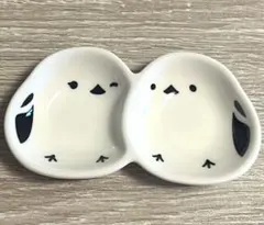 新品2点セット まんまる シマエナガ 鳥 三連皿 小鉢 三連 とり トリ