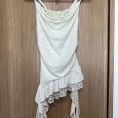 ホワイトレースアシンメトリックキャミソール