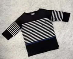 stussy ステューシー　7分丈　Tシャツ　黒　ボーダー