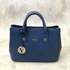 2way FURLA フルラ　ショルダーバッグ　ハンドバッグ　ブルー　レザー