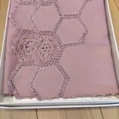 ストール ショール 薄い紫色 六角形レース WOOL？レースは絹？ 未使用