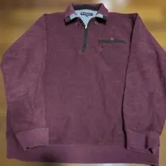 バーガンディ ハーフジップ トレーナーＭ