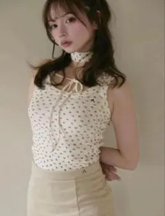 Andmary rosie flower knit tops red - メルカリ