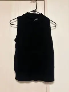 ハイネック ノースリーブ タンクトップ ブラック　スプレイ　spray