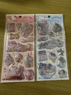 ハローキティ シナモロール グリッターシール 2シートセット正規品