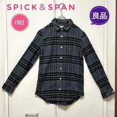 ★良品★Spick＆Spanスピック&スパンチェック柄ネルシャツグレー系FREEのサムネイル