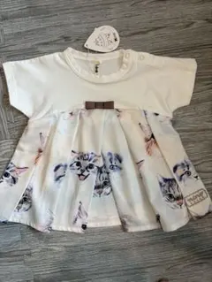 nino 猫柄 プリーツ Tシャツ 90cm 新品のサムネイル