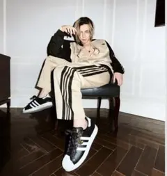 Mサイズ　adidas ルーズ メッシュ トラックトップ 藤井風着用 ベージュ