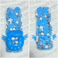 iQOS イルマワン デコケース 埋めつくし 水色 ハンドメイド