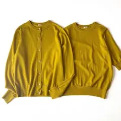 IENA イエナ ALBAクルーネックアンサンブル カーディガン イエロー