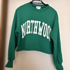 CIAOPANIC TYPY ロゴ入りショート丈トレーナー　グリーン