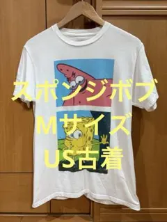 sponge bob スポンジボブ　パトリック　映画T アニメT 古着　M 白