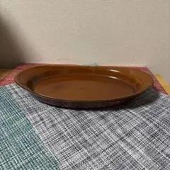 長谷園 伊賀焼　耐熱アーモンドプレー トブラウン大 ❣️のサムネイル