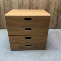 無印良品 スタッキングチェスト ハーフ 引出し 1段 ウォールナット 4つ