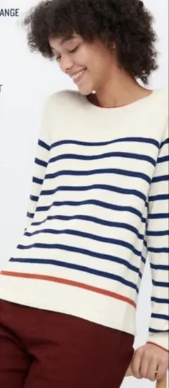 イネスコラボ ボーダークルーネックセーター UNIQLO