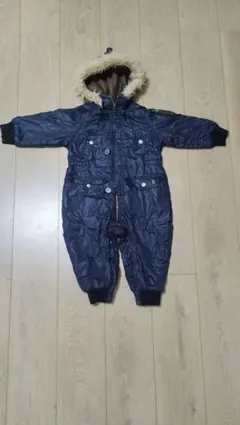 DOUBLE.B フード付きジャンプスーツ 90サイズ ネイビー