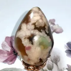 レア 高品質 グリーン桜瑪瑙 卵 egg 赤 花 - メルカリ