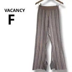 VACANCY ストライプ フレアパンツ スラックス　レディース　ブラウン系　F
