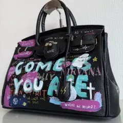 guernica ハンドバッグ ペイント レザー 黒 1点物 NIRVANA - メルカリ