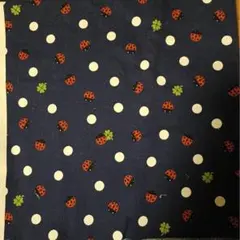 ネイビー×ドット×てんとう虫柄 コットン生地 SUNWELL製