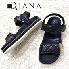 美品✨DIANA ダイアナ スポーツサンダル ベルクロ ブラック Lサイズ