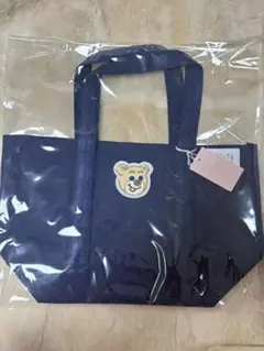 ラブラリー バイフェイラーオールドテディワッペントートバッグネイビー(小)