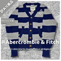 【訳あり美品】アバクロンビー&フィッチ カーディガン M ボーダー ✓3338のサムネイル