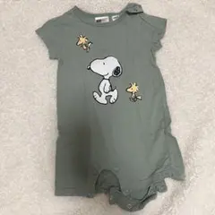 H&M PEANUTS スヌーピー ロンパース 6-9M 70-75