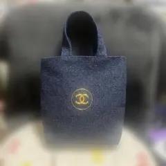 【非売品】CHANEL シャネル ノベルティ トートバッグ ツイード ネイビー