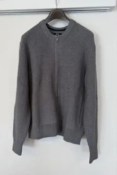 UNIQLO C クルーネックフルジップカーディガン　グレーXL