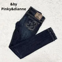 &by Pinky&dianne デニムパンツ 34 ダメージ 濃紺 スキニーのサムネイル