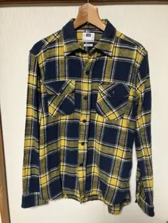 Lee ネルシャツ ネイビー/イエロー レギュラーフィット