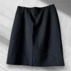 90sヴィンテージ ウール混 黒 Aライン スカート クラシック 日本製 Y2K