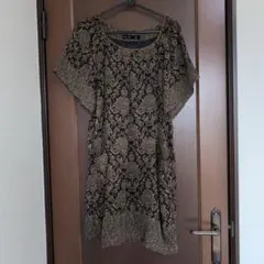 as　know as　レディース半袖チュニック　フリーサイズ　シフォン　花柄