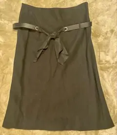 COMPTOIR DES COTONNIERS スカート 40 リネン黒のサムネイル