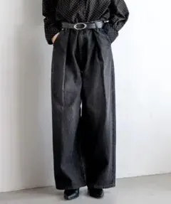 LOWRYS FARM CONE DENIM タックワイドデニムパンツ