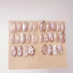 現品　ネイルチップ　まとめ売り　フラッシュ　マグネット　ピンク