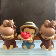 おさるのジョージ　Hide&Seek かくれんぼフィギュア　3個セット