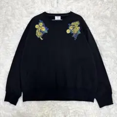 CONVERSE TOKYO スウェット 刺繍 虎の花 ブラック FREE