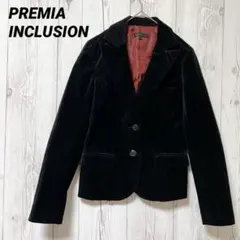 【プレミアインクリュージョン】レディースジャケット　黒　38　厚手　ストライプ