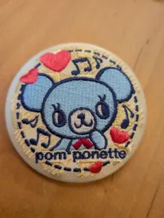pom ponette 缶バッジ 刺繍 クマのサムネイル