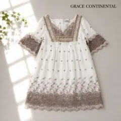GRACE CONTINENTAL 刺繍レース チュニック ワンピース 36のサムネイル