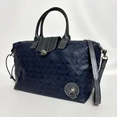 Pelle Borsa Aliveネイビーモノグラム柄2wayショルダーバッグのサムネイル