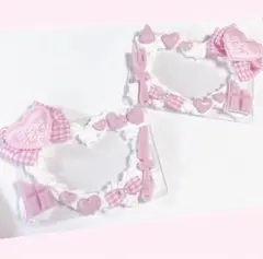B8 トレカケースデコ ホイップデコ 硬質ケース ピンク ハート ペア♥