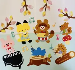 壁面　秋　「森の音楽隊♡」　9月　10月
