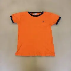オレンジ 半袖Tシャツ ネイビー袖口のサムネイル