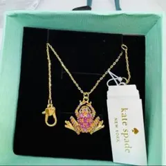 kate spadeマットゴールドパヴェフロッグかえるネックレス